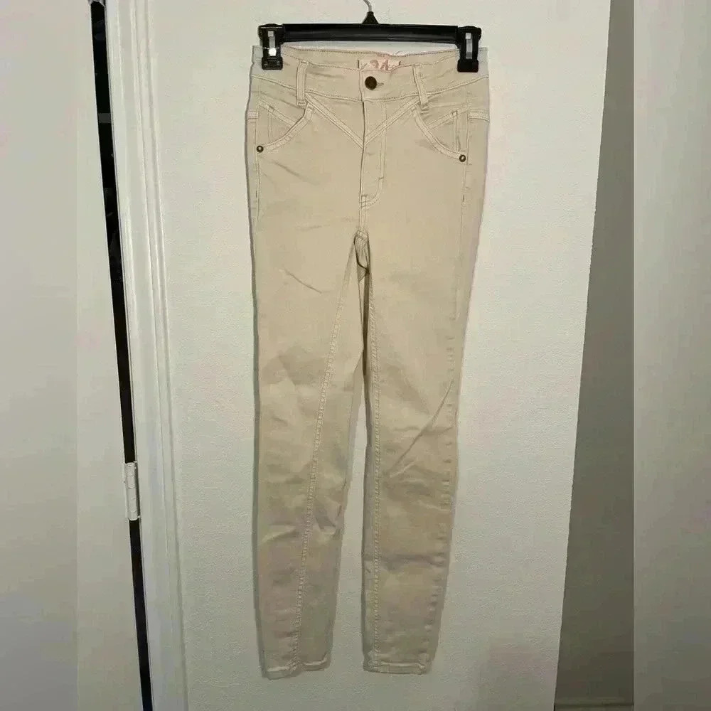 Free People We The Free Cream Skinny Jeans Womens Size 24